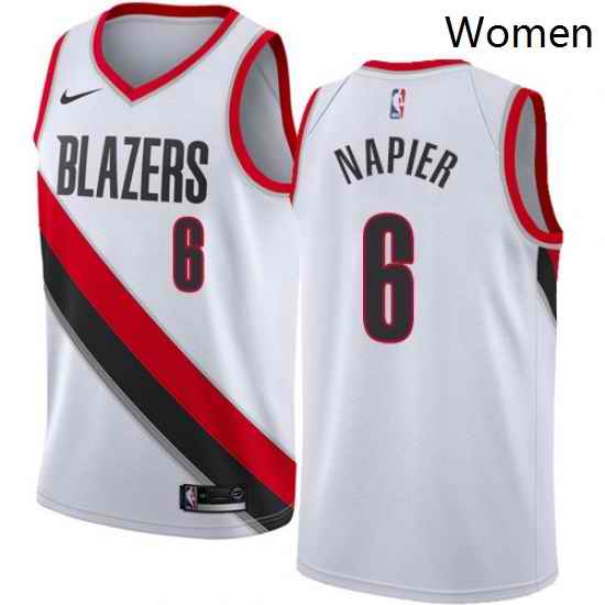 Womens Nike Portland Trail Blazers 6 Shabazz Napier Authentic White Home NBA Jersey Association Edition